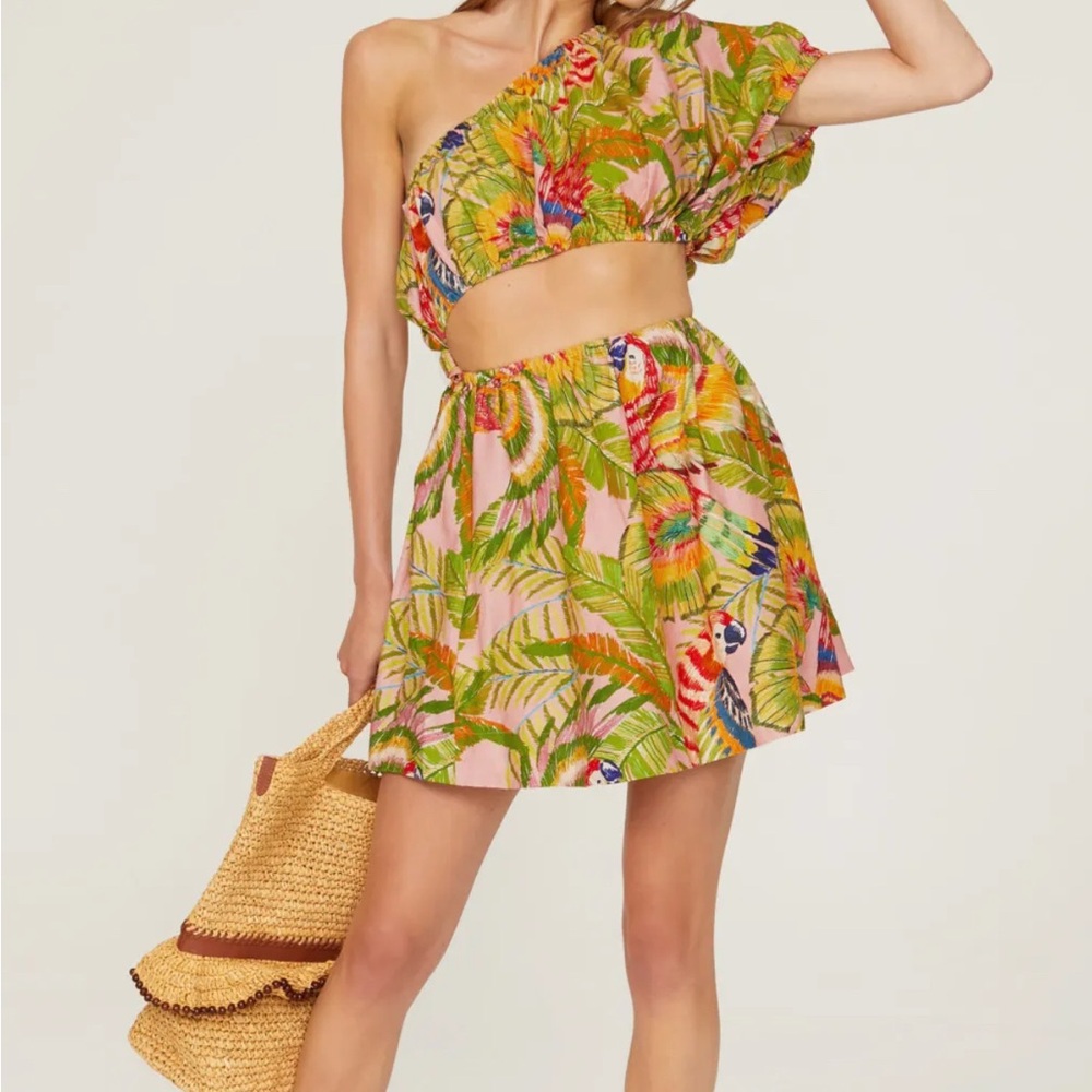 Tropical Farm Rio One-Shoulder Dress
